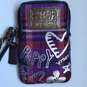 Coach Poppy tartan plaid universal case